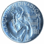 Pamětní stříbrná mince 500 Kčs 100. výročí otevření Národního divadla 1983 b.k.