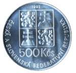 Pamětní stříbrná mince 500 Kčs 500. výročí narození J. A. Komenského 1992 b.k. - Obrázek 2