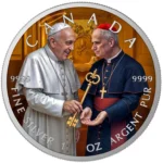 Sběratelská investiční mince 5 Dollars Víra Papež František a Lev XIV. 2025 Kolorováno