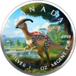 Sběratelská investiční mince 5 Dollars Dinosauři  Parasaurolophus 2025 Kolorováno