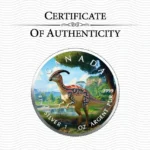 Sběratelská investiční mince 5 Dollars Dinosauři  Parasaurolophus 2025 Kolorováno - Obrázek 3