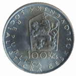 Stříbrná mince 100 Kčs 150. výročí narození Jana Nerudy 1984 b.k. - Obrázek 2