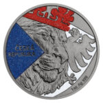 Sběratelská investiční mince 2 NZD Český lev 2024 černá platina, diamond effect 1 Oz Ag