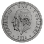 Sběratelská investiční mince 2 NZD Český lev 2024 černá platina, diamond effect 1 Oz Ag - Obrázek 2