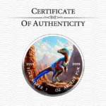 Sběratelská investiční mince 5 Dollars Dinosauři  Deinonychus 2025 Kolorováno - Obrázek 3