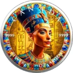 Sběratelská investiční mince 5 Dollars Starověký Egypt Nefertiti 2025 Kolorováno