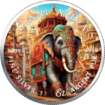 Sběratelská investiční mince 5 Dollars Kultura Indie Slon indický 2025 Kolorováno
