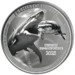 Sběratelská investiční mince 20 Francs Prehistoric Life Megalodon 1 oz Ag 2025