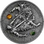 Sběratelská investiční mince 10 Mark Ragnarök: Loki & Heimdall 2 oz Ag 2025 Antique finish, UV efekt, číslováno