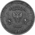 Sběratelská investiční mince 10 Mark Ragnarök: Loki & Heimdall 2 oz Ag 2025 Antique finish, UV efekt, číslováno - Obrázek 2