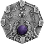 Sběratelská investiční mince 10 Mark Witchcraft Herbalist 2 oz Ag 2025 High Relief, ametyst, UV efekt - Obrázek 2