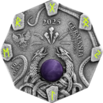 Sběratelská investiční mince 10 Mark Witchcraft Herbalist 2 oz Ag 2025 High Relief, ametyst, UV efekt - Obrázek 3