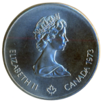 Sběratelská investiční mince 5 Dollars LOH Montreal 1976 - mapa Kanady b.k. - Obrázek 2