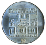 Sběratelská investiční mince 100 Schilling ZOH Innsbruck 1976 bk - Obrázek 2
