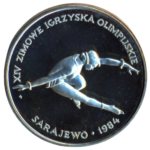 Sběratelská investiční mince 200 zlotých ZOH Sarajevo 1984 - krasobruslení Proof