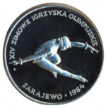 Sběratelská investiční mince 200 zlotých ZOH Sarajevo 1984 - krasobruslení Proof