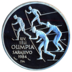 Sběratelská investiční mince 500 forint ZOH Sarajevo 1984 - běh na lyžích Proof