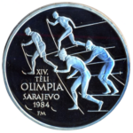 Sběratelská investiční mince 500 forint ZOH Sarajevo 1984 - běh na lyžích Proof