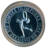 Sběratelská investiční sada stříbrných mincí 5 x 100, 250 a 500 Dinárů ZOH Sarajevo 1984 Proof - Obrázek 6