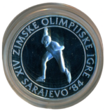 Sběratelská investiční sada stříbrných mincí 5 x 100, 250 a 500 Dinárů ZOH Sarajevo 1984 Proof - Obrázek 8