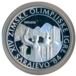 Sběratelská investiční sada stříbrných mincí 5 x 100, 250 a 500 Dinárů ZOH Sarajevo 1984 Proof - Obrázek 11