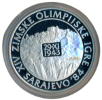 Sběratelská investiční sada stříbrných mincí 5 x 100, 250 a 500 Dinárů ZOH Sarajevo 1984 Proof - Obrázek 14