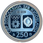 Sběratelská investiční sada stříbrných mincí 5 x 100, 250 a 500 Dinárů ZOH Sarajevo 1984 Proof - Obrázek 16