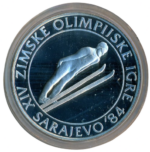 Sběratelská investiční sada stříbrných mincí 5 x 100, 250 a 500 Dinárů ZOH Sarajevo 1984 Proof - Obrázek 18