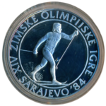 Sběratelská investiční sada stříbrných mincí 5 x 100, 250 a 500 Dinárů ZOH Sarajevo 1984 Proof - Obrázek 20