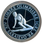 Sběratelská investiční sada stříbrných mincí 5 x 100, 250 a 500 Dinárů ZOH Sarajevo 1984 Proof - Obrázek 21