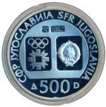Sběratelská investiční sada stříbrných mincí 5 x 100, 250 a 500 Dinárů ZOH Sarajevo 1984 Proof - Obrázek 22