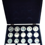 Sběratelská investiční sada stříbrných mincí 5 x 100, 250 a 500 Dinárů ZOH Sarajevo 1984 Proof