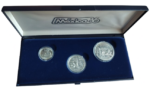 Sběratelská investiční sada stříbrných mincí 25 + 50 + 100 Pesos MS ve fotbale Mexiko 1986 - b.k.