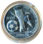 Sběratelská investiční sada stříbrných mincí 25 + 50 + 100 Pesos MS ve fotbale Mexiko 1986 - b.k. - Obrázek 4