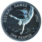 Sběratelská investiční mince 1 Pa'anga LOH Barcelona 1992 - skoky do vody Proof