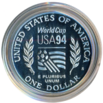 Sada dvou sběratelských investičních mincí MS ve fotbale USA 1994 - Proof - vzácná - Obrázek 6