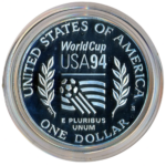 Sběratelská investiční mince 1 Dollar MS ve fotbale USA 1994 - Proof - Obrázek 2