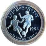 Sběratelská investiční mince 1 Dollar MS ve fotbale USA 1994 - Proof