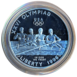 Sběratelská investiční mince 1 Dollar LOH Atlanta 1996 - veslování Proof