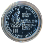 Sběratelská investiční mince 1 Dollar LOH Atlanta 1996 - tenis Proof - Obrázek 2