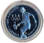 Sběratelská investiční mince 1 Dollar LOH Atlanta 1996 - tenis Proof