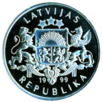 Sběratelská investiční mince 1 Lats LOH Sydney 2000 - cyklistika Proof - Obrázek 2