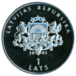 Sběratelská investiční mince 1 Lats LOH Athény 2004 - zápas řecko - římský Proof - Obrázek 2