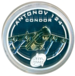 Luxusní sada - 5 x sběratelská investiční mince 1 Dollar Antonov 24K zlaceno 1 oz Ag 2008 Proof - Obrázek 4