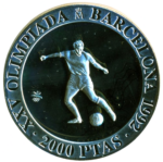 Sběratelská investiční mince - 2000 Pesetas LOH Barcelona 1992 - Proof v dřevěné kazetě - Obrázek 2