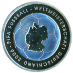 Sběratelská investiční mince 10 Euro MS ve fotbale Německo 2006, Proof