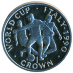 Sběratelská investiční mince 1 Crown MS ve fotbale Itálie 1990 Proof