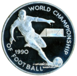 Sběratelská investiční mince 25 Dollars MS ve fotbale Itálie 1990 Proof