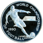 Sběratelská investiční mince 25 Dollars MS ve fotbale Itálie 1990 Proof