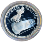 Sběratelská investiční mince 100 Francs ZOH Albertville 1992 - boby Proof